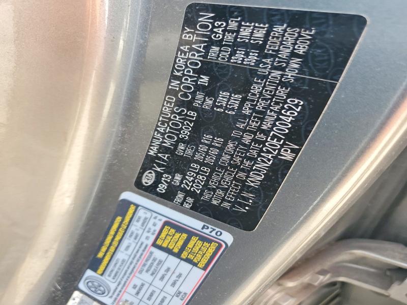 Продаж на аукціоні авто 2014 Kia Soul, vin: KNDJN2A20E7004629, номер лоту: 62213916