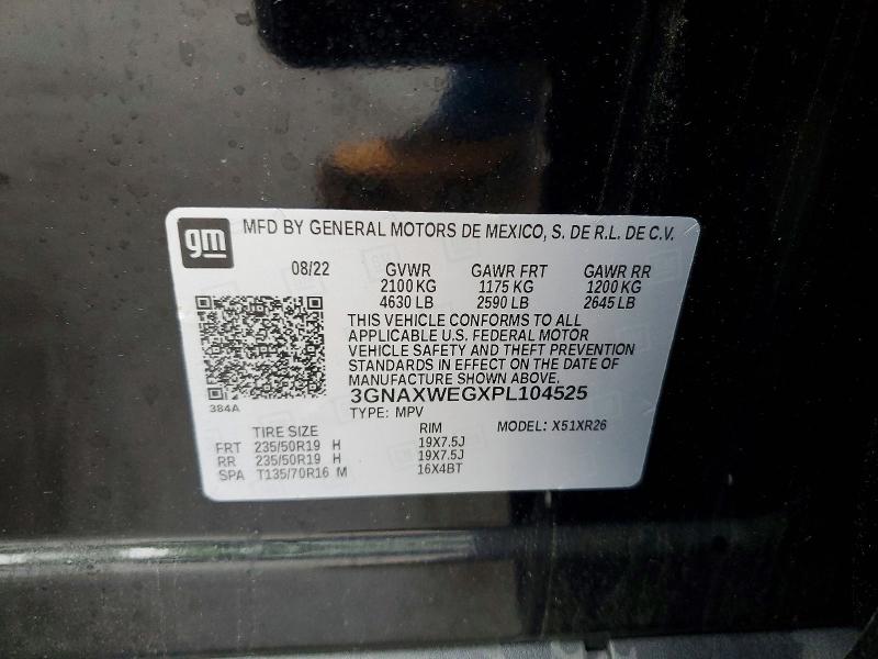 59688986 :رقم المزاد ، 3GNAXWEGXPL104525 vin ، 2023 Chevrolet Equinox مزاد بيع