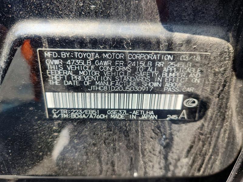 Продаж на аукціоні авто 2018 Lexus Is, vin: JTHC81D20J5030917, номер лоту: 61416806