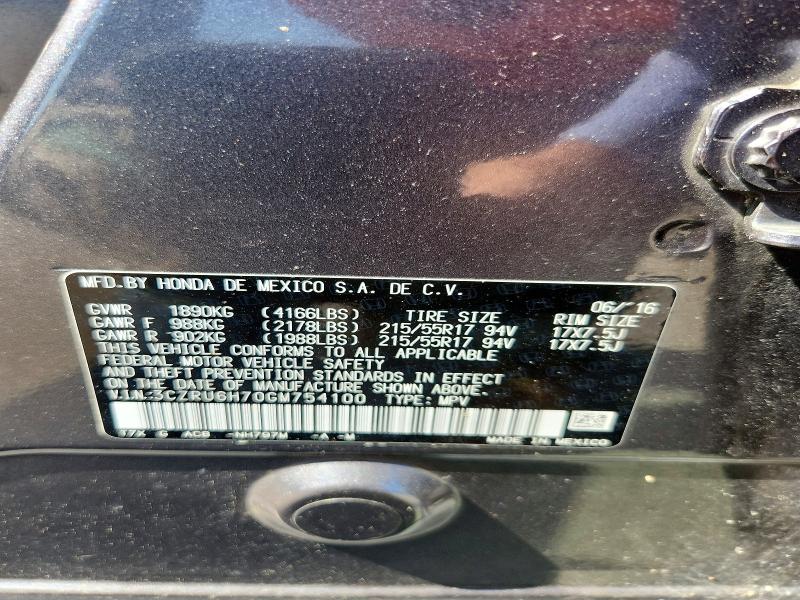 Продаж на аукціоні авто 2016 Honda Hr-v, vin: 3CZRU6H70GM754100, номер лоту: 61358406