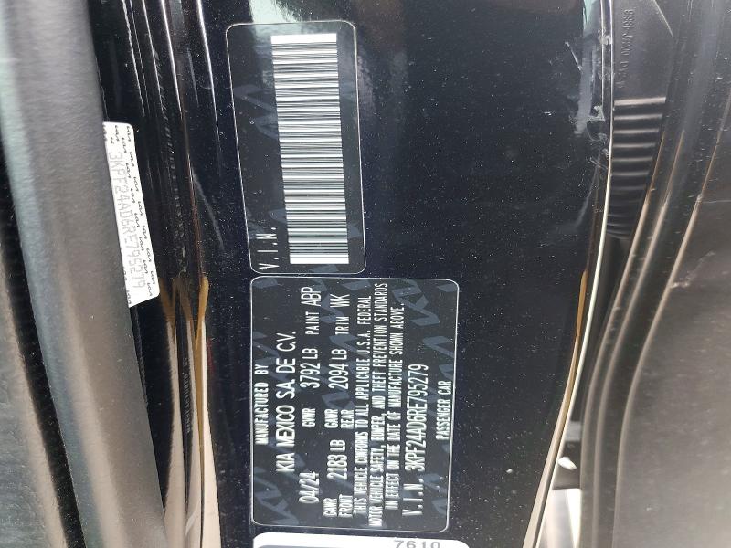 2024 Kia Forte მანქანა იყიდება აუქციონზე, vin: 3KPF24AD6RE795279, აუქციონის ნომერი: 60037096