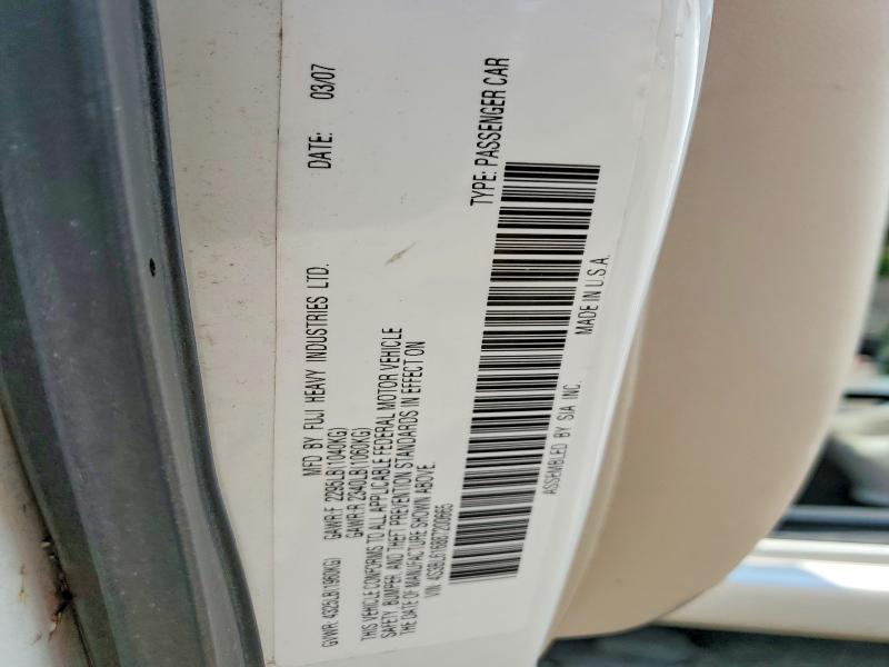 61361766 :رقم المزاد ، 4S3BL616887200665 vin ، 2008 Subaru Legacy مزاد بيع