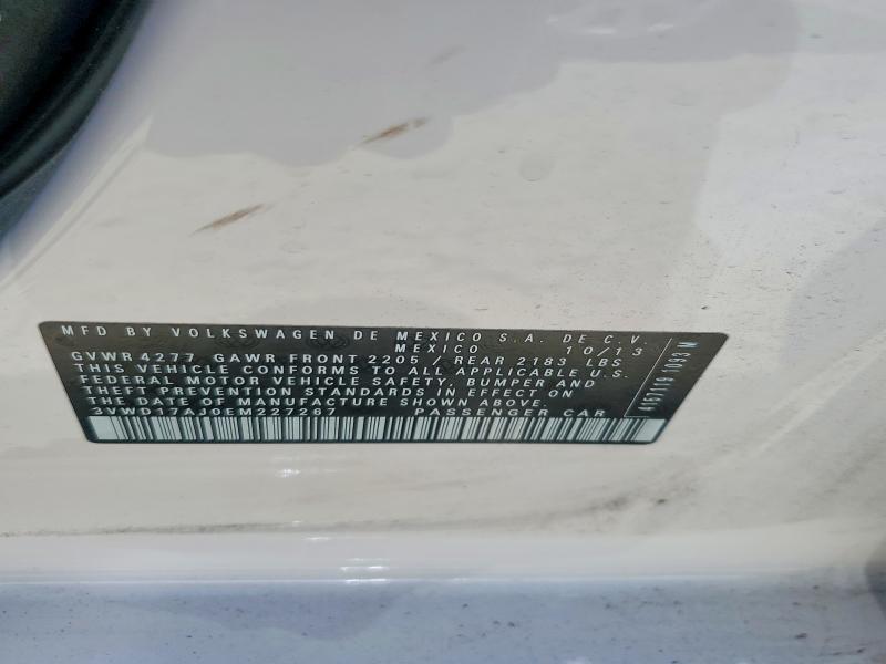 60871426 :رقم المزاد ، 3VWD17AJ0EM227267 vin ، 2014 Volkswagen Jetta مزاد بيع