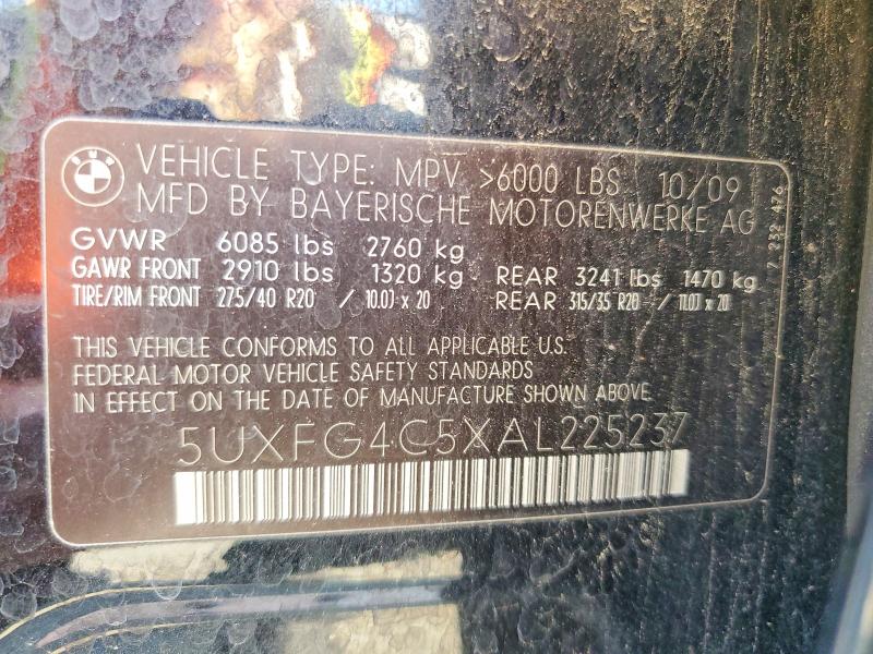 Aukcja sprzedaży 2010 Bmw X6, vin: 5UXFG4C5XAL225237, numer aukcji: 60041696