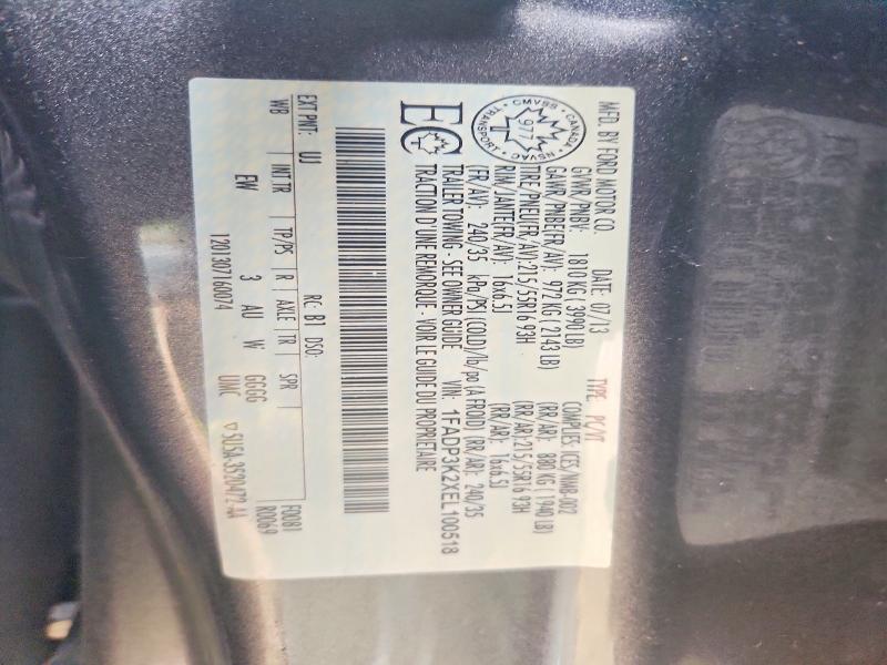 Aukcja sprzedaży 2014 Ford Focus, vin: 1FADP3K2XEL100518, numer aukcji: 59789786