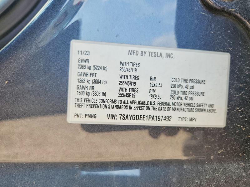 61368496 :رقم المزاد ، 7SAYGDEE1PA197492 vin ، 2023 Tesla Model Y مزاد بيع