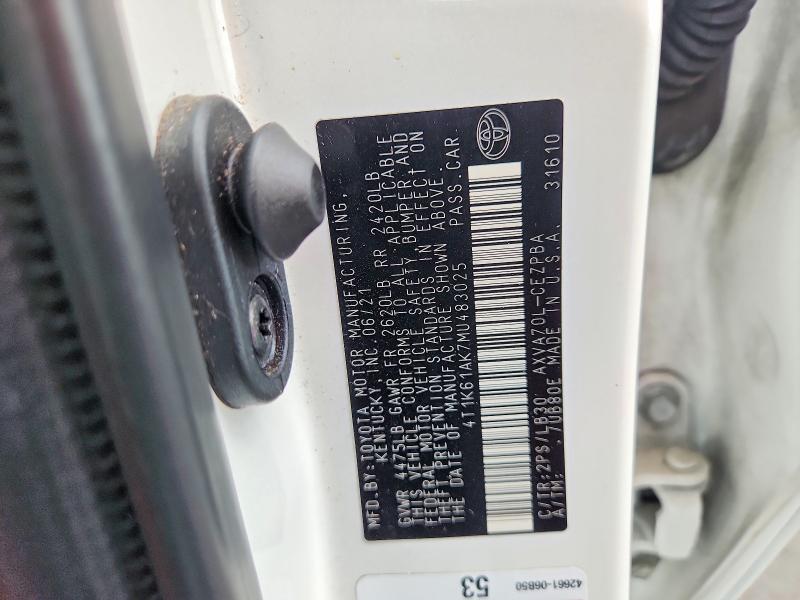 Aukcja sprzedaży 2021 Toyota Camry, vin: 4T1K61AK7MU483025, numer aukcji: 60858976
