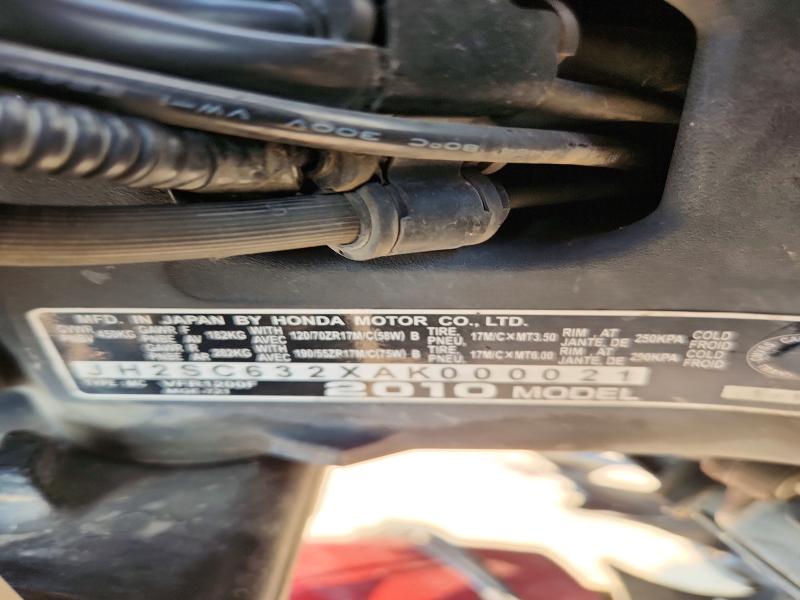 2010 Honda Vfr1200 მანქანა იყიდება აუქციონზე, vin: JH2SC632XAK000021, აუქციონის ნომერი: 62144396