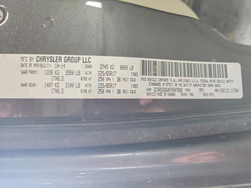 Aukcja sprzedaży 2015 Dodge Grand Caravan, vin: 2C4RDGBG0FR507882, numer aukcji: 62197996