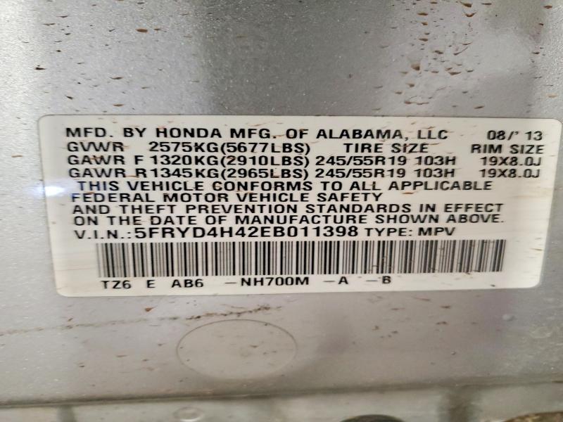 Aukcja sprzedaży 2014 Acura Mdx, vin: 5FRYD4H42EB011398, numer aukcji: 62589986