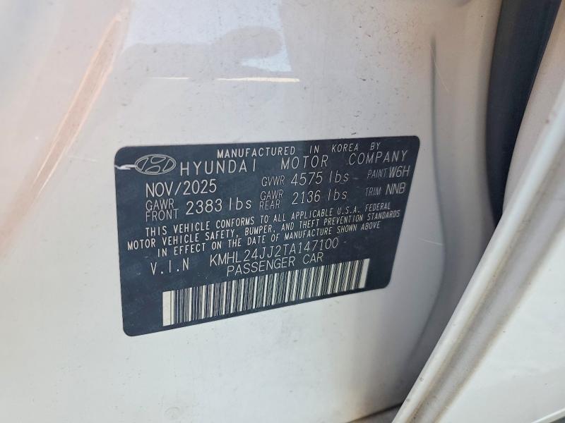 Aukcja sprzedaży 2026 Hyundai Sonata Hybrid, vin: KMHL24JJ2TA147100, numer aukcji: 62248016
