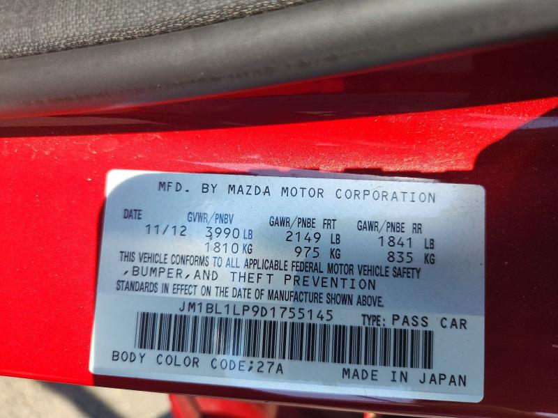 Aukcja sprzedaży 2013 Mazda 3, vin: JM1BL1LP9D1755145, numer aukcji: 73342595