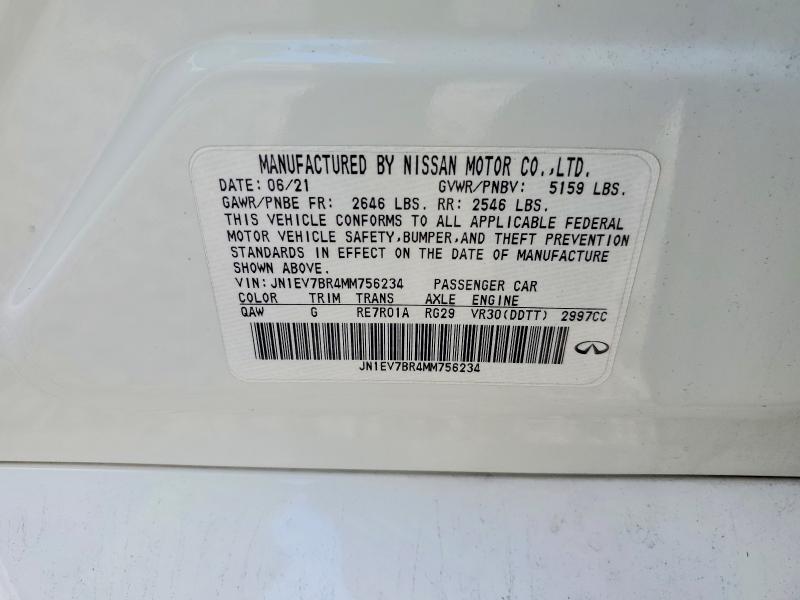 62343796 :رقم المزاد ، JN1EV7BR4MM756234 vin ، 2021 Infiniti Q50 مزاد بيع