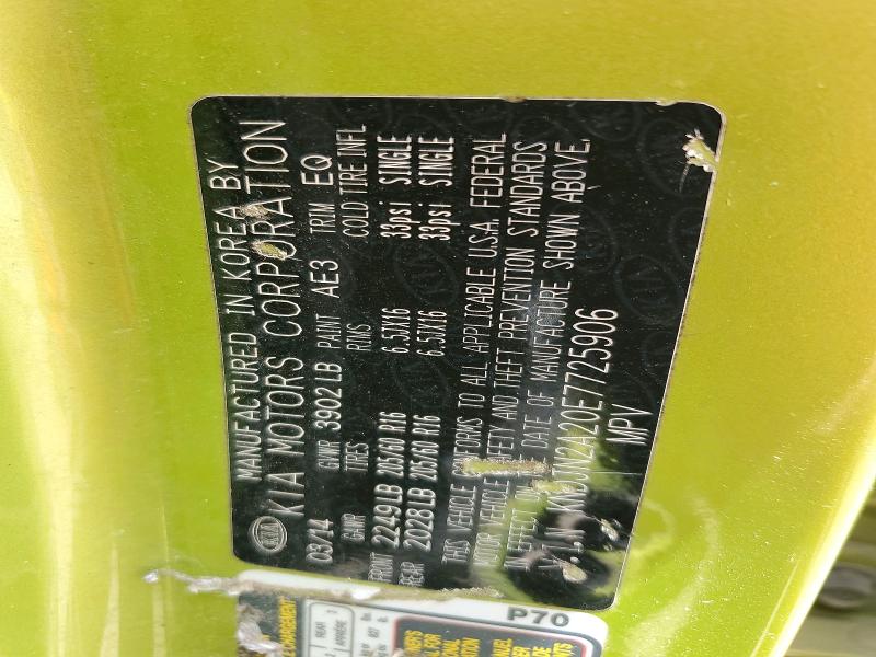 Продаж на аукціоні авто 2014 Kia Soul, vin: KNDJN2A20E7725906, номер лоту: 63370586