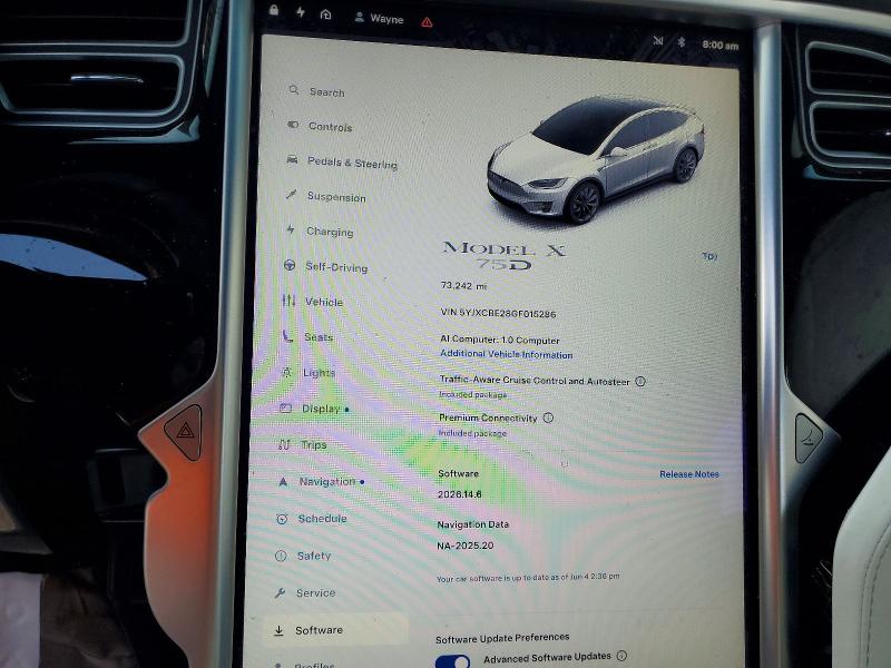 Продажа на аукционе авто 2016 Tesla Model X, vin: 5YJXCBE28GF015286, номер лота: 62876426