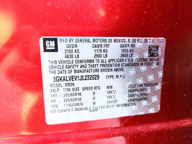 63540406 :رقم المزاد ، 3GKALVEV1JL232029 vin ، 2018 Gmc Terrain مزاد بيع