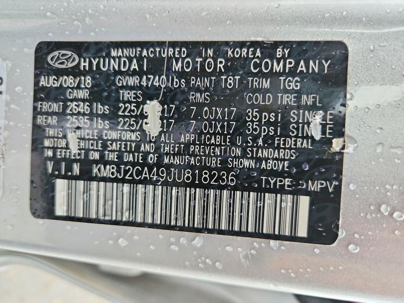 Aukcja sprzedaży 2018 Hyundai Tucson, vin: KM8J2CA49JU818236, numer aukcji: 61549906