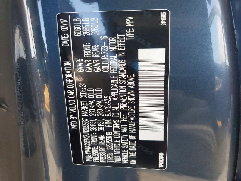 62328386 :رقم المزاد ، YV4A22PK7J1209567 vin ، 2018 Volvo Xc90 مزاد بيع