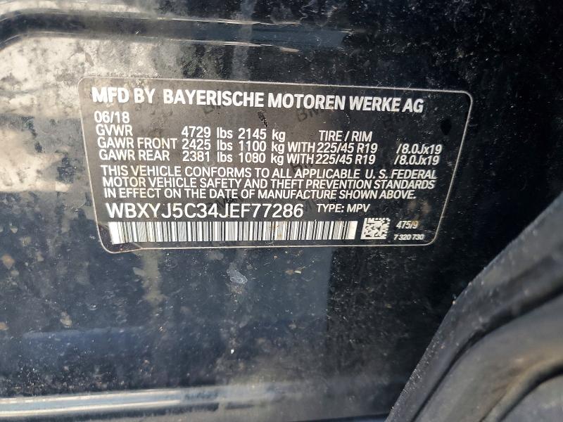 2018 Bmw X2 მანქანა იყიდება აუქციონზე, vin: WBXYJ5C34JEF77286, აუქციონის ნომერი: 62679706