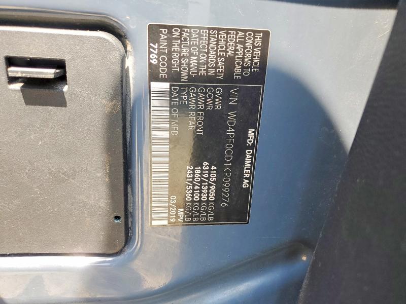 Aukcja sprzedaży 2019 Mercedes-benz Sprinter, vin: WD4PF0CD1KP099276, numer aukcji: 60442466