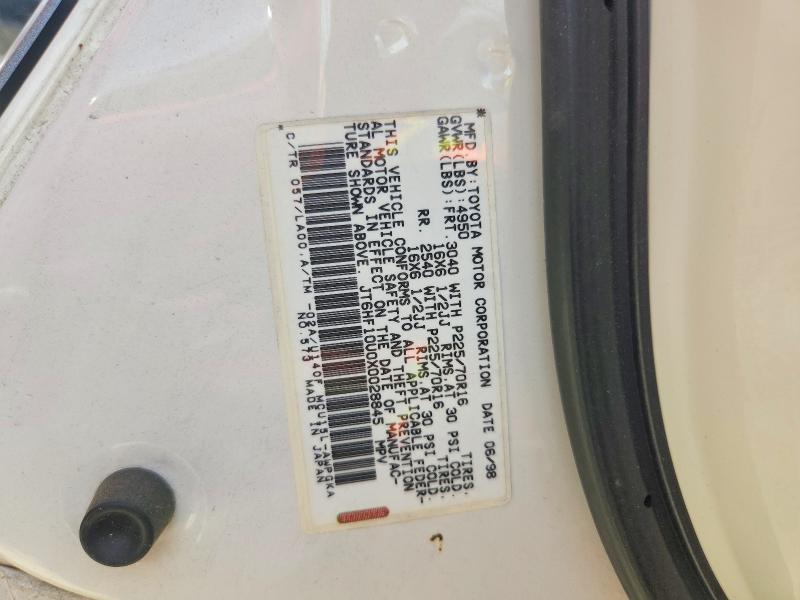 61918836 :رقم المزاد ، JT6HF10U0X0028845 vin ، 1999 Lexus Rx مزاد بيع