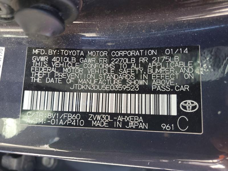 Продаж на аукціоні авто 2014 Toyota Prius, vin: JTDKN3DU5E0359523, номер лоту: 58826226