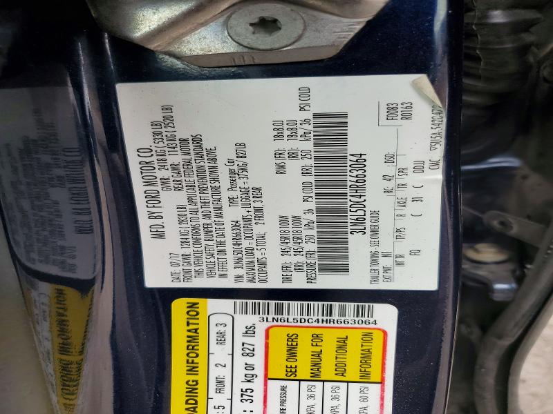 Aukcja sprzedaży 2017 Lincoln Mkz, vin: 3LN6L5DC4HR663064, numer aukcji: 61692806