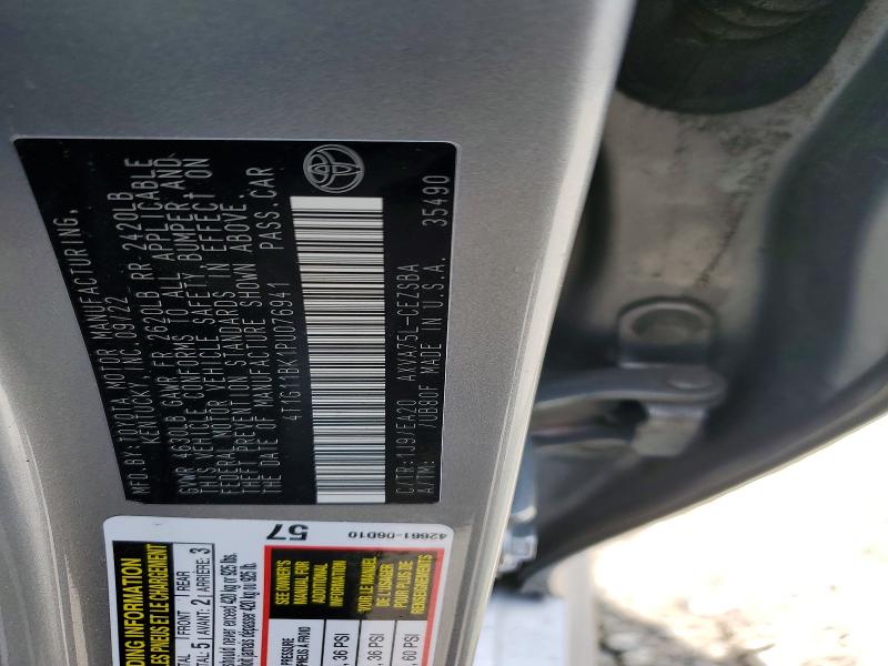 Aukcja sprzedaży 2023 Toyota Camry, vin: 4T1G11BK1PU076941, numer aukcji: 63100286