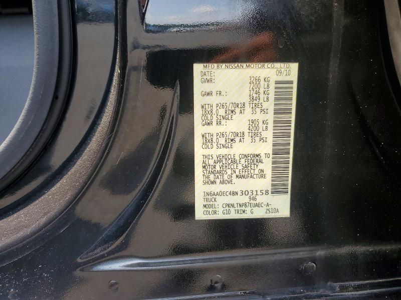 Продажа на аукционе авто 2011 Nissan Titan, vin: 1N6AA0EC4BN303158, номер лота: 62658916