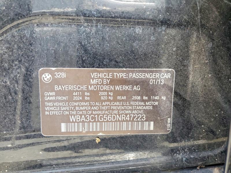 Продажа на аукционе авто 2013 Bmw 328, vin: WBA3C1G56DNR47223, номер лота: 61393906