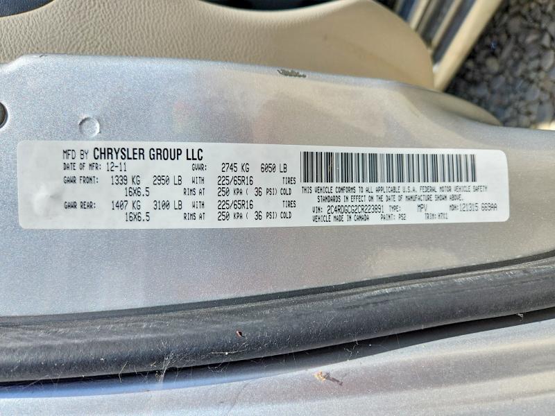 Aukcja sprzedaży 2012 Dodge Grand Caravan, vin: 2C4RDGCG2CR223891, numer aukcji: 62773966