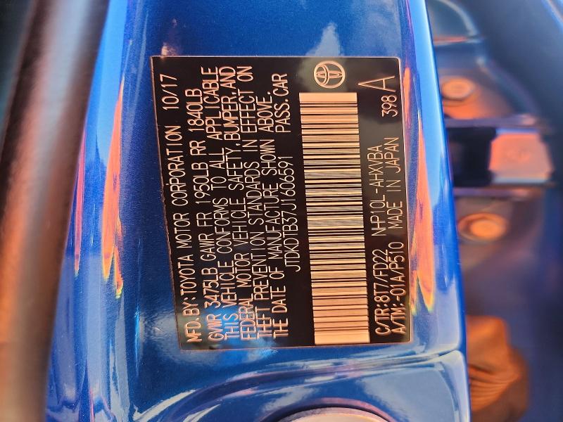 59682166 :رقم المزاد ، JTDKDTB37J1606591 vin ، 2018 Toyota Prius C مزاد بيع
