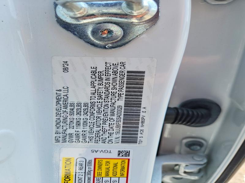 62547166 :رقم المزاد ، 19UUB6F50SA000029 vin ، 2025 Acura Tlx مزاد بيع