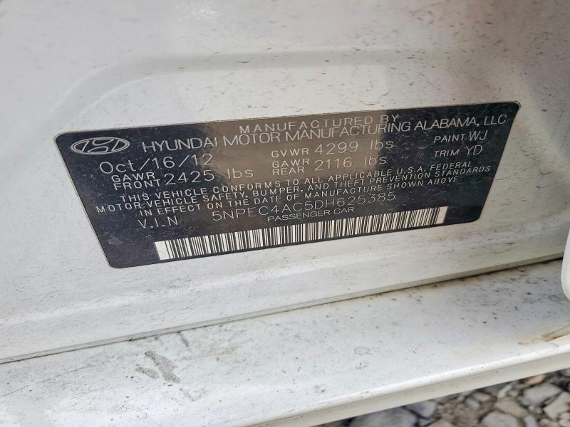 Aukcja sprzedaży 2013 Hyundai Sonata, vin: 5NPEC4AC5DH625385, numer aukcji: 62846036