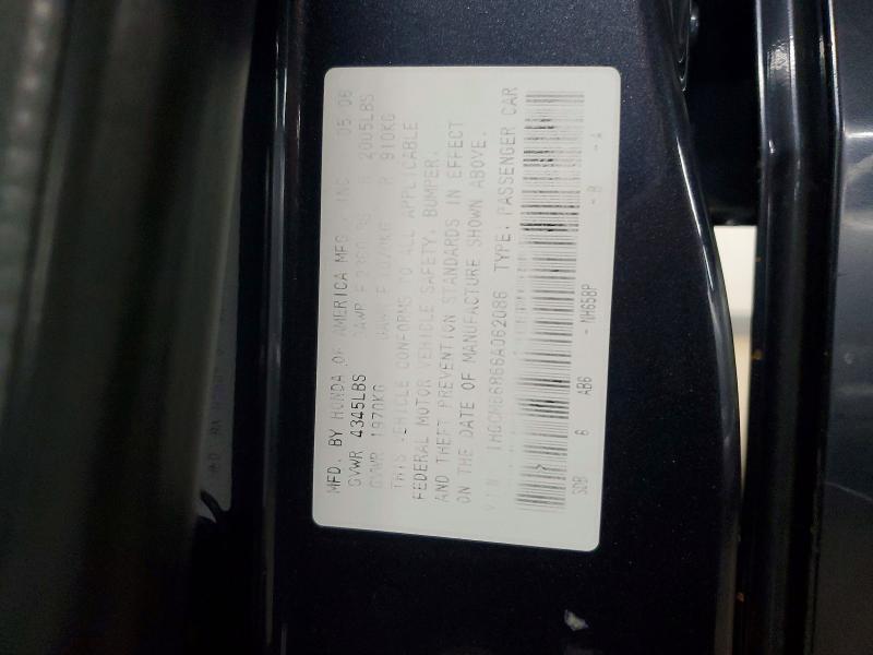 62449236 :رقم المزاد ، 1HGCM66866A062086 vin ، 2006 Honda Accord مزاد بيع