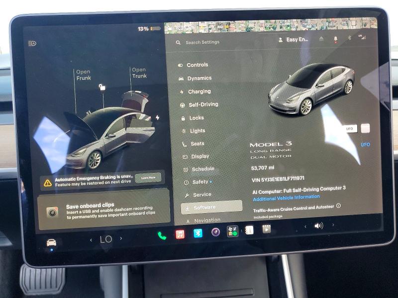61734106 :رقم المزاد ، 5YJ3E1EB1LF711971 vin ، 2020 Tesla Model 3 مزاد بيع
