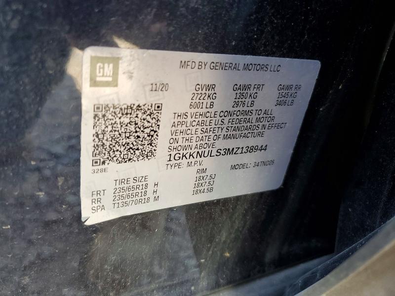 Продаж на аукціоні авто 2021 Gmc Acadia, vin: 1GKKNULS3MZ138944, номер лоту: 59887216