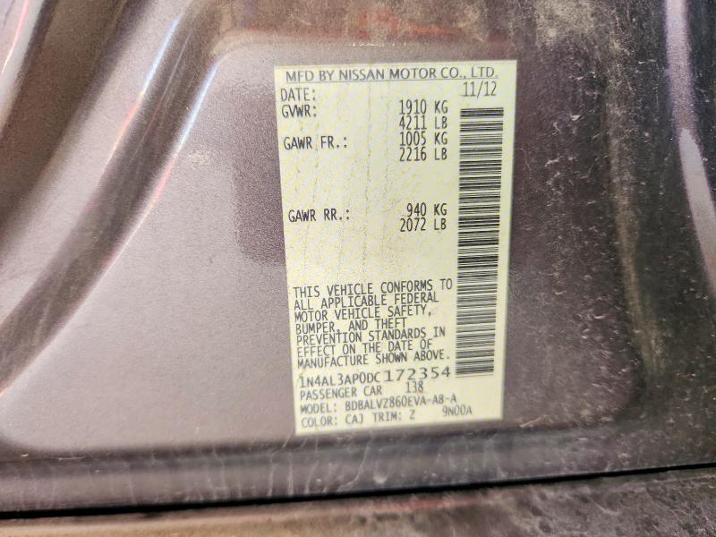 59681696 :رقم المزاد ، 1N4AL3AP0DC172354 vin ، 2013 Nissan Altima مزاد بيع