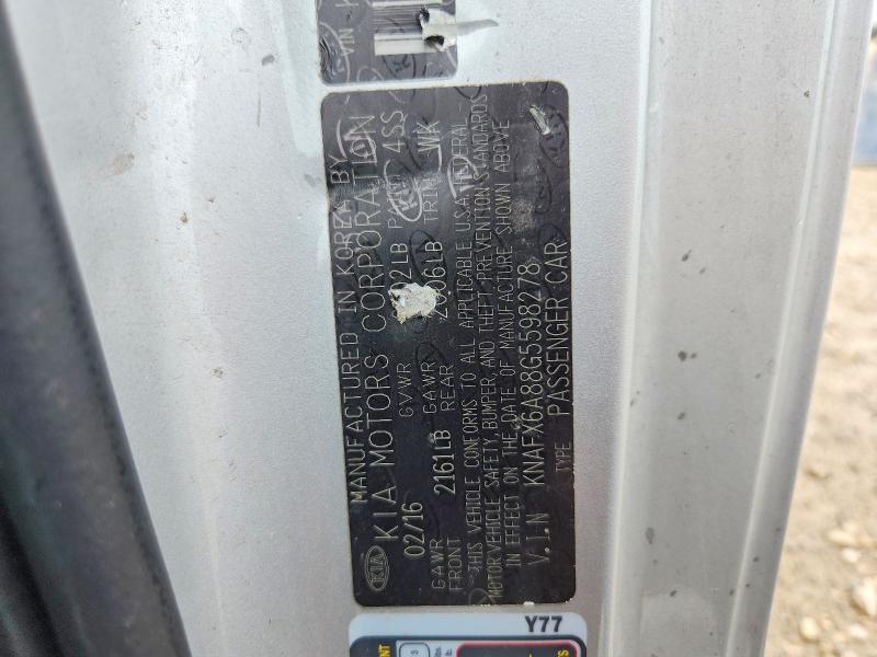 61344106 :رقم المزاد ، KNAFX6A88G5598278 vin ، 2016 Kia Forte مزاد بيع