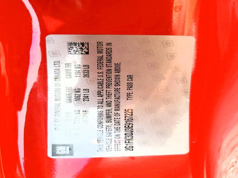 Auction sale of the 2014 Chevrolet Camaro, vin: 2G1FK3DJ3E9167225, lot number: 61776466