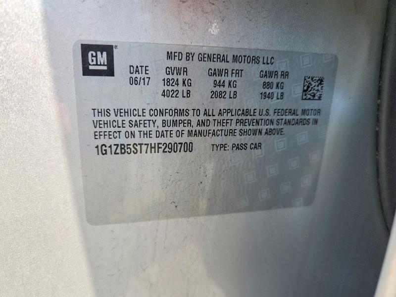 Aukcja sprzedaży 2017 Chevrolet Malibu, vin: 1G1ZB5ST7HF290700, numer aukcji: 62411776