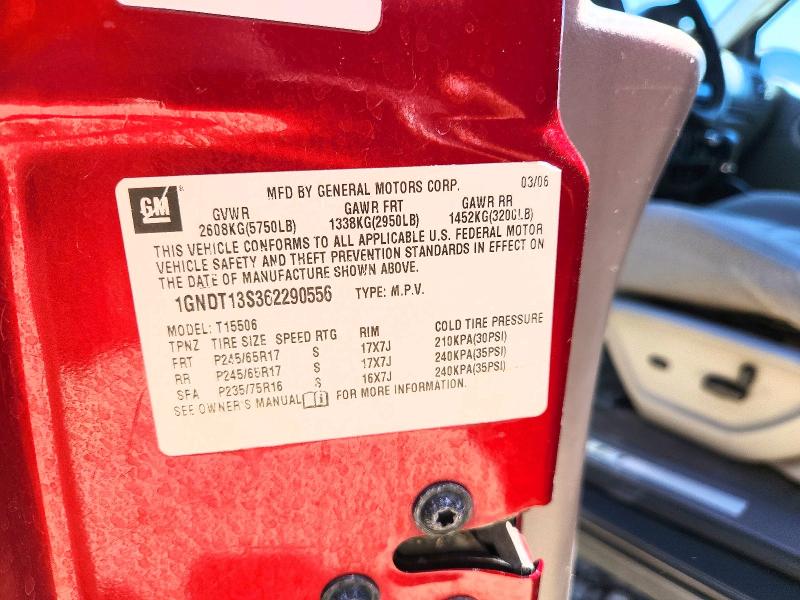2006 Chevrolet Trailblazer მანქანა იყიდება აუქციონზე, vin: 1GNDT13S362290556, აუქციონის ნომერი: 60226206