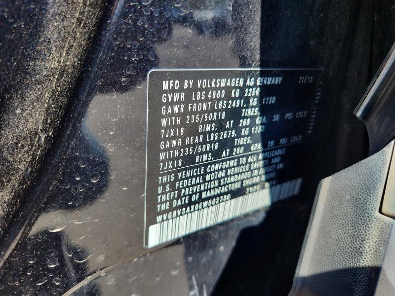 Aukcja sprzedaży 2014 Volkswagen Tiguan, vin: WVGBV3AX0EW562780, numer aukcji: 62524496