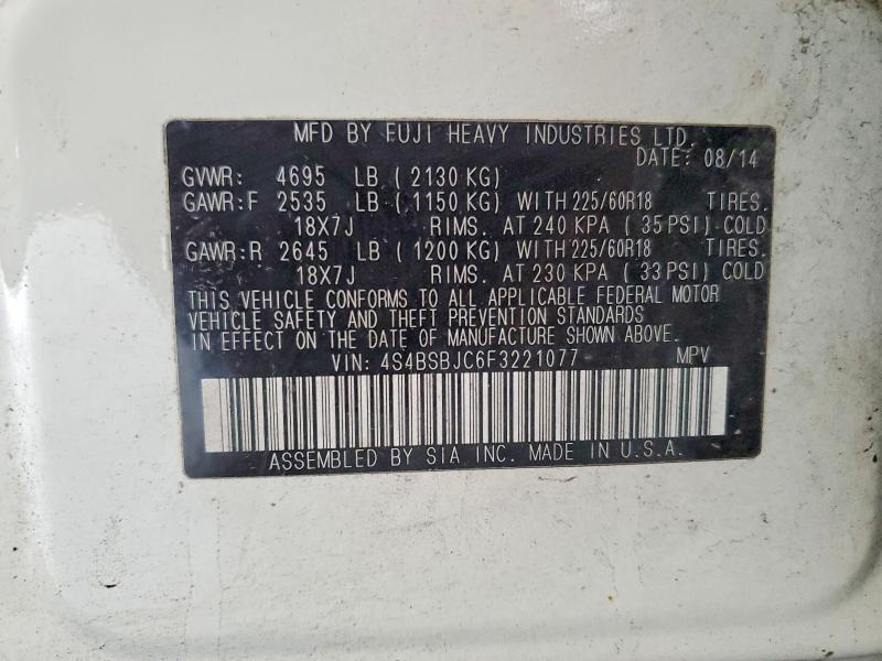 Продажа на аукционе авто 2015 Subaru Outback, vin: 4S4BSBJC6F3221077, номер лота: 61174336