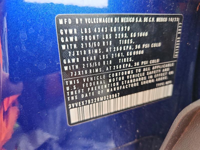 Продаж на аукціоні авто 2024 Volkswagen Taos, vin: 3VVEX7B22RM028967, номер лоту: 61011576