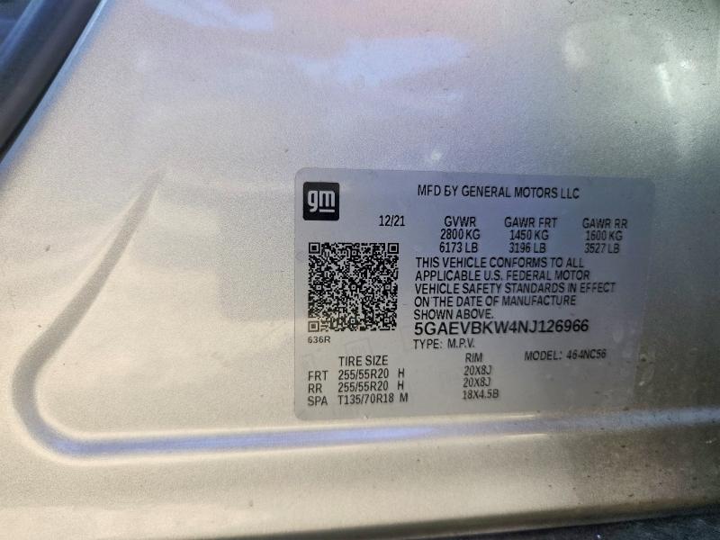 Продаж на аукціоні авто 2022 Buick Enclave, vin: 5GAEVBKW4NJ126966, номер лоту: 61327076
