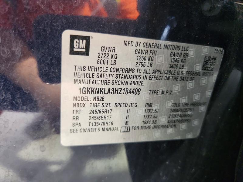 Продаж на аукціоні авто 2017 Gmc Acadia, vin: 1GKKNKLA3HZ184498, номер лоту: 62607396