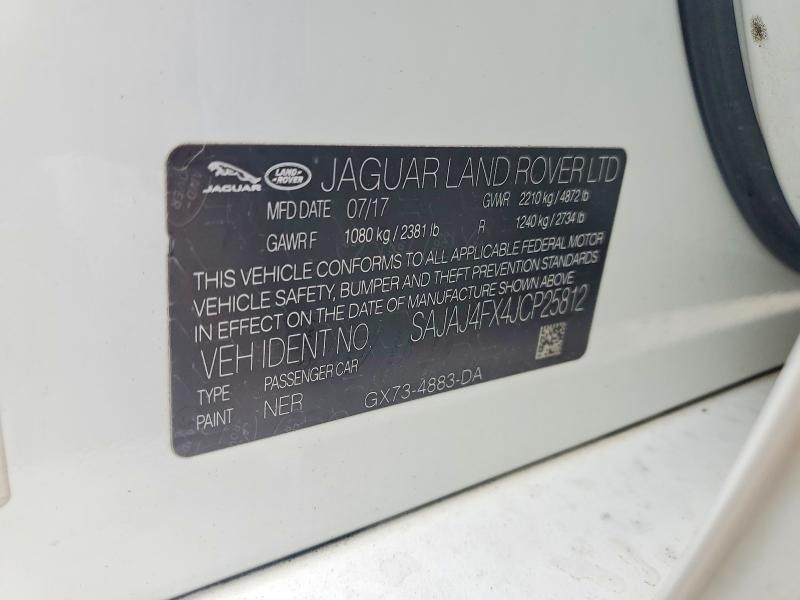 2018 Jaguar Xe მანქანა იყიდება აუქციონზე, vin: SAJAJ4FX4JCP25812, აუქციონის ნომერი: 60610456