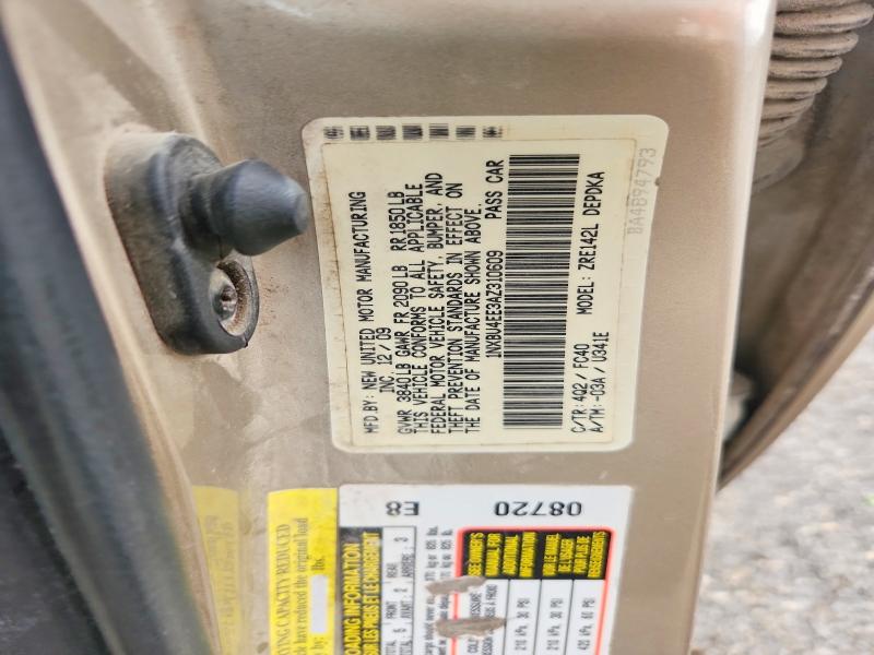 Aukcja sprzedaży 2010 Toyota Corolla, vin: 1NXBU4EE3AZ310609, numer aukcji: 63451266