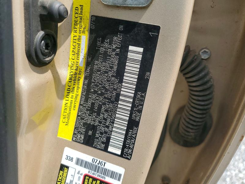 Продажа на аукционе авто 2010 Toyota Tundra, vin: 5TFRM5F11AX020243, номер лота: 59257436